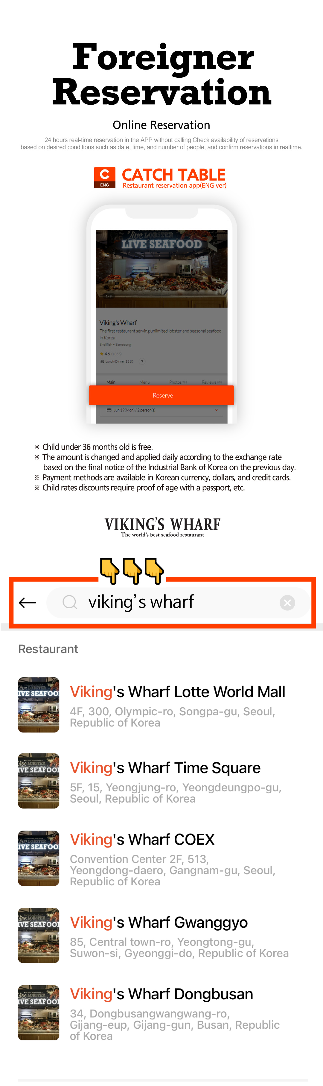 [VIKINGS WHARF] Online Reservation (Foreign)